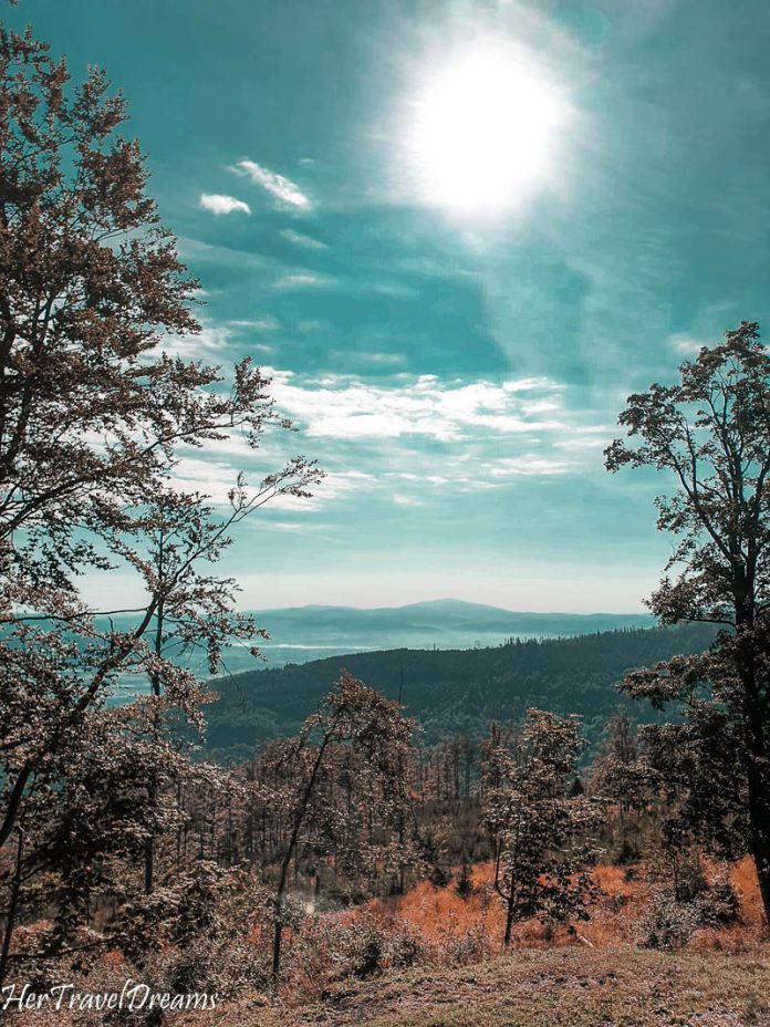 The view from the Mount Szyndzielnia - Beskid Mountains, Poland