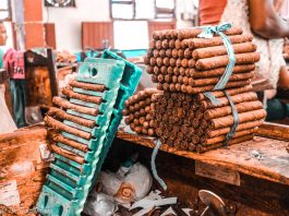 Tabaco factory in Trinidad, Cuba. My Cuban Story - background.