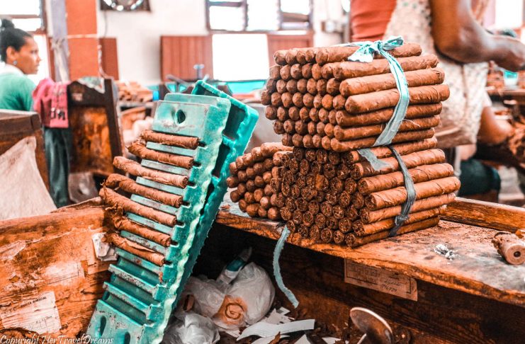 Tabaco factory in Trinidad, Cuba. My Cuban Story - background.
