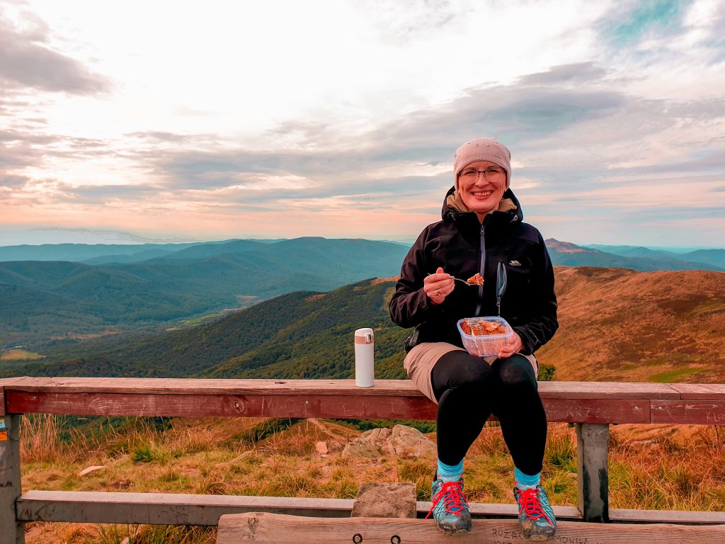 Eating birthday cake on the top of Tarnica